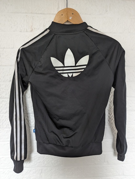 Adidas Originals Full Zip Track Top - Size 6 - Black & White - P2P 17" - Picture 6 of 8